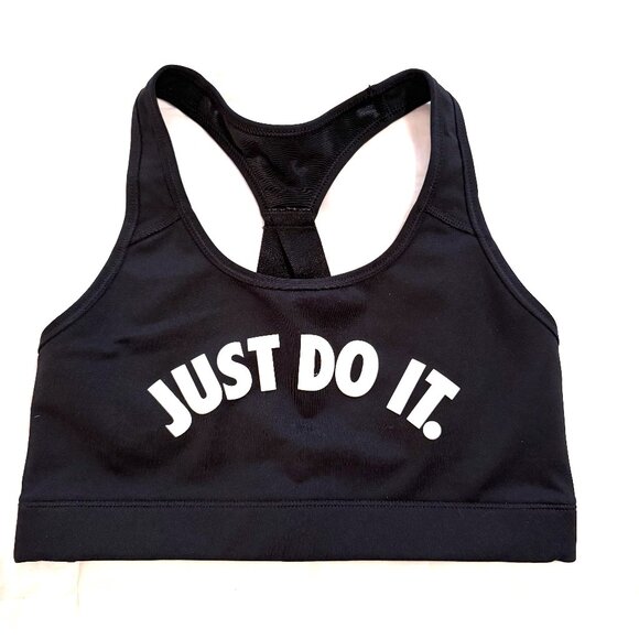 Nike Just Do It Cross Back Sports Bra Black Size Medium - Picture 3 of 6